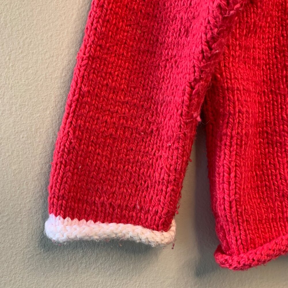 Pink Knit Bunny Rabbit Sweater Girls 4 4T Cozy Warm Rolled Edges POMEROY Girl - Picture 6 of 7